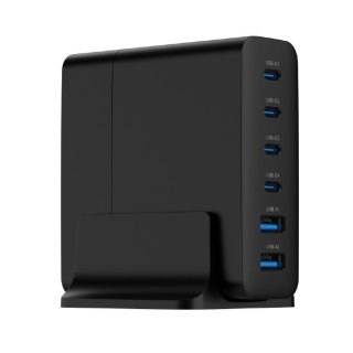 Ładowarka uniwersalna 75W GaN 2xUSB-A 4xUSB-C szybkie ładowanie czarna Gembird