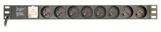 Listwa zasilająca rack (PDU), 8 gniazd FR, 1U, 10A, wtyk C14 3m Gembird