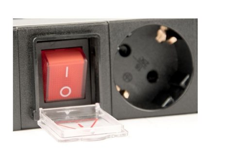 Listwa zasilająca rack (PDU), 8 gniazd typ Schuko, 1U, 16A, wtyk Schuko 3m Gembird