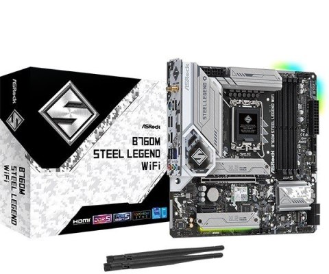 Płyta główna B760M STEEL LEGEND WIFI s1700 4DDR5 DP/HDMI mATX ASRock
