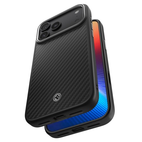 Etui ochronne case na iPhone 17 Pro Max Enzo Aramid T MagSafe - czarno-srebrne SPIGEN