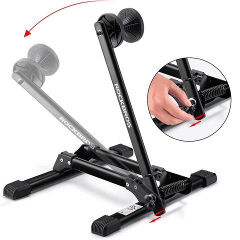 Stojak rowerowy na przednie koło stabilny składany - czarny ROCKBROS