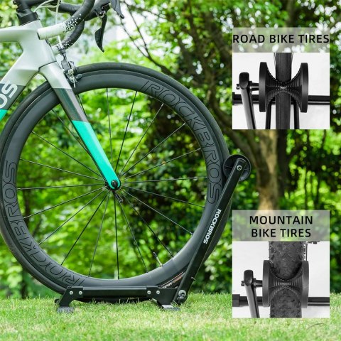 Stojak rowerowy na przednie koło stabilny składany - czarny ROCKBROS