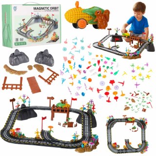 Tor wyścigowy samochodowy magnetyczny 1 pojazd świecący 153 elementy Kik Sp. z o. o. Sp. k.