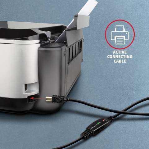 ADR-210B USB 2.0 A-M -> B-M Aktywny kabel połączeniowy/wzmacniacz 10m AXAGON