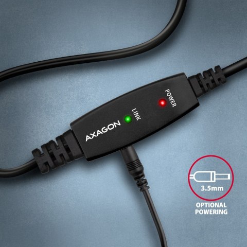 ADR-210B USB 2.0 A-M -> B-M Aktywny kabel połączeniowy/wzmacniacz 10m AXAGON