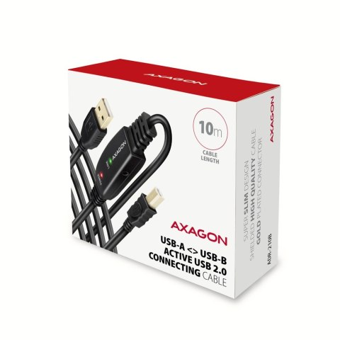 ADR-210B USB 2.0 A-M -> B-M Aktywny kabel połączeniowy/wzmacniacz 10m AXAGON