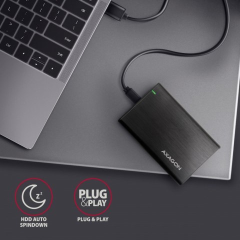 EE25-A6C Bezśrubowa aluminiowa obudowa zewnętrzna USB-C 3.2 Gen 1 - SATA 6G dla 2.5" SSD/HDD AXAGON
