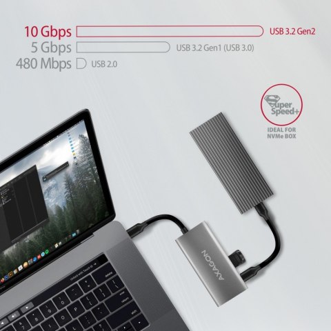 HMC-4G2 Hub USB Gen2 10Gbps, 2x USB-A + 2x USB-C, 13cm USB-C kabel AXAGON