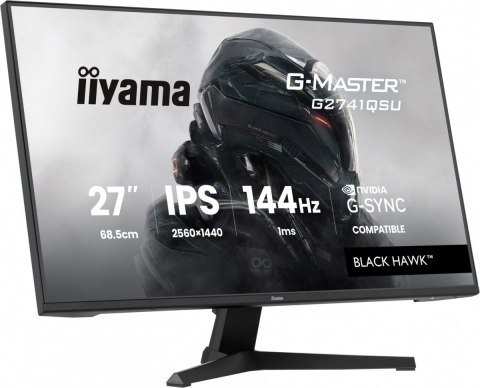 Monitor 27 cali G2741QSU-B1 IPS,QHD,144Hz,1ms,2xUSB Adaptive G-SYNC,HDMI,DP,350cd, IIYAMA