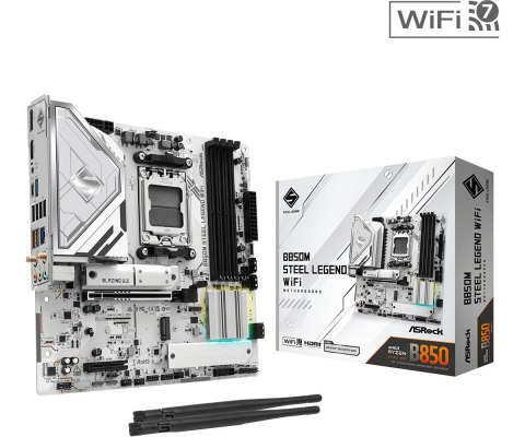 Płyta główna B850M STEEL LEGEND WIFI AM5 4DDR5 HDMI/DP mATX ASRock