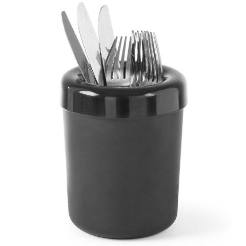 Śmietniczka stołowa lub pojemnik na sztućce z tworzywa czarny śr. 130mm - Hendi 421574 Hendi