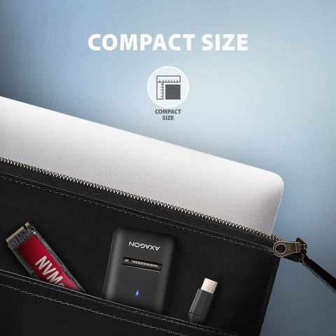 ADM2-CM Adapter USB3.2 Gen 2 M.2 NVMe/SATA SSD 10cm USB-C cable AXAGON