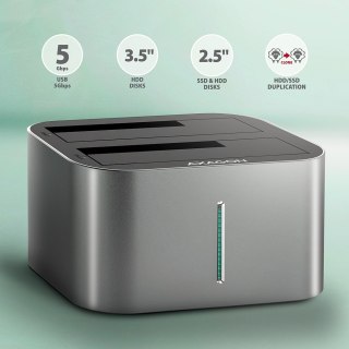 ADSA-DC Stacja dokująca USB 3.2 Gen 1 - 2x SATA 6G 2.5"/3.5" SSD/HDD AXAGON