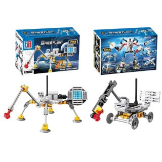 Klocki Konstrukcyjne Zestaw Kosmiczny Rakiety Anteny Roboty 2w1 44-54 el. LEAN Toys