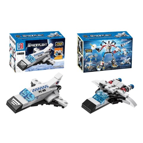 Klocki Konstrukcyjne Zestaw Kosmiczny Rakiety Anteny Roboty 2w1 44-54 el. LEAN Toys