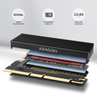 PCEM2-XS Adapter wewnętrzny PCIe x16, M.2 NVMe, chłodnica AXAGON