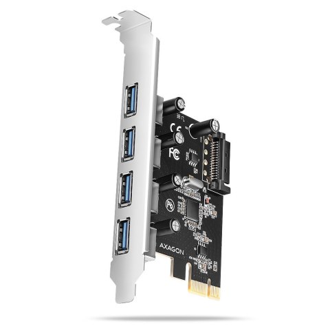 PCEU-430RS Kontroler PCIe 4x port USB 3.2 GEN 1, UASP, chipset Renesas, 15-pin SATA zasilacz AXAGON