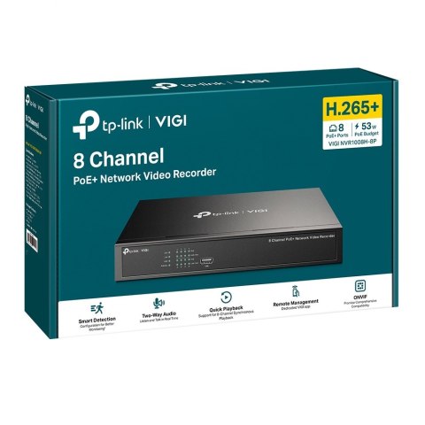 Rejestrator video VIGI NVR1008H-8P 8 Channel Video Record PoE+ TP-LINK