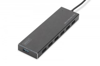 HUB/Koncentrator 7-portowy USB 3.0 SuperSpeed, aktywny, aluminium Digitus
