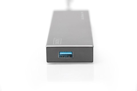HUB/Koncentrator 7-portowy USB 3.0 SuperSpeed, aktywny, aluminium Digitus