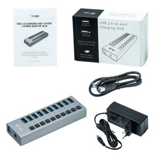 Hub USB3.0 z ładowaniem, 10 portów I-tec