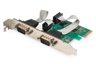 Karta rozszerzeń/Kontroler PCI Express RS232 Serial Port, 2xDB9, Chipset: ASIX99100 Digitus