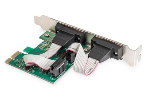 Karta rozszerzeń/Kontroler PCI Express RS232 Serial Port, 2xDB9, Chipset: ASIX99100 Digitus