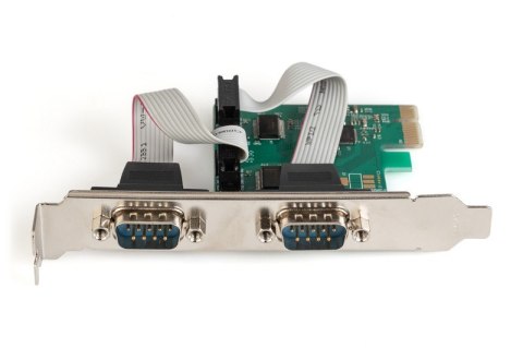 Karta rozszerzeń/Kontroler PCI Express RS232 Serial Port, 2xDB9, Chipset: ASIX99100 Digitus