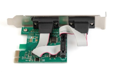 Karta rozszerzeń/Kontroler PCI Express RS232 Serial Port, 2xDB9, Chipset: ASIX99100 Digitus