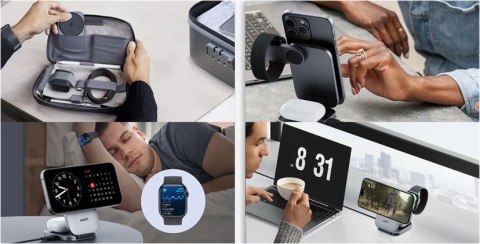 LC-MC312 Slim 3w1 ładowarka bezprzewodowa MagSafe Qi2 15W + ładowarka PD 30W + Etui AUKEY