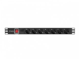 Listwa zasilajaca Rack PDU 19" 1U 16A 7X SCHUKO 2m czarna Lanberg