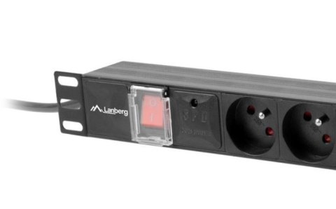 Listwa zasilająca Rack PDU 1U 16A 4X 230V PL 4X IEC C13 2m czarna Lanberg