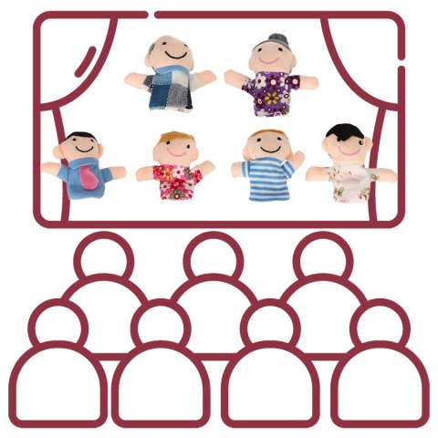 Pacynki palczatki pluszowe kukiełki na palce rodzinka teatrzyk zestaw 6 sztuk Kik Sp. z o. o. Sp. k.