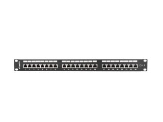 Patch Panel 24 Port 1U Kat.6 czarny ekranowany Lanberg