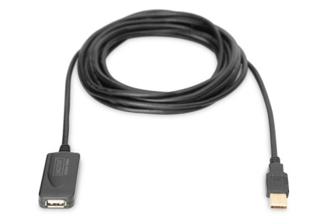 Przedłużacz/Extender USB 2.0 HighSpeed Typ USB A/USB A M/Ż aktywny, czarny 5m Digitus
