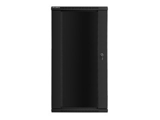Szafa instalacyjna wisząca 19 cali 27U 600X600mm czarna (drzwi szklane) Lanberg