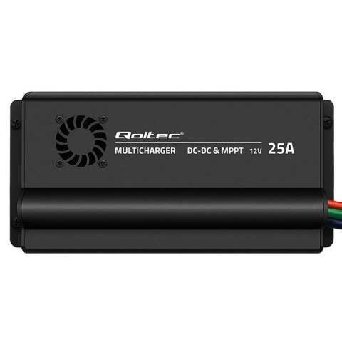Automatyczna Ładowarka DC-DC 12V z regulatorem MPPT | 25A | LiFePO4 AGM GEL STD Qoltec