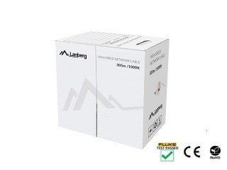 Kabel UTP Kat.5E CU 305 m drut FLUKE LCU5-12CU-0305-S szary Lanberg