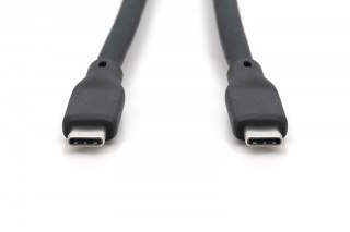 Kabel połączeniowy silikonowy USB-C - USB-C, USB 4 Gen3 40G 8K 240W, 0,5m Czarny Digitus