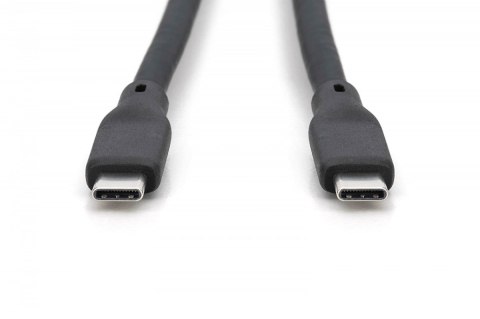 Kabel połączeniowy silikonowy USB-C - USB-C, USB 4 Gen3 40G 8K 240W, 0,5m Czarny Digitus