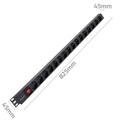 Listwa zasilająca PDU do RACK | 16A | 16xFRENCH | Pionowa | 1.8m Qoltec