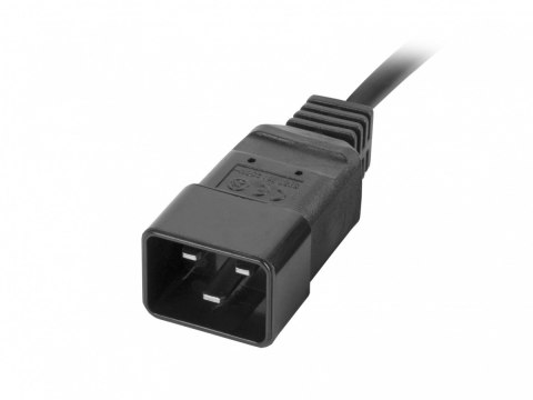 Listwa zasilająca Rack PDU 19 cali 1U 16A 8X IEC C13 2m czarna C20 Lanberg