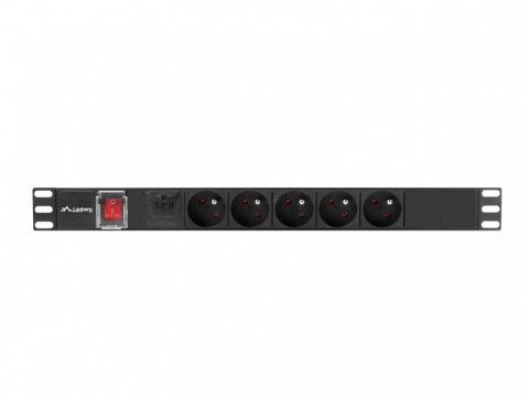 Listwa zasilająca rack PDU 19 cali 1U 16A 5x230V 2m czarna C14 Lanberg
