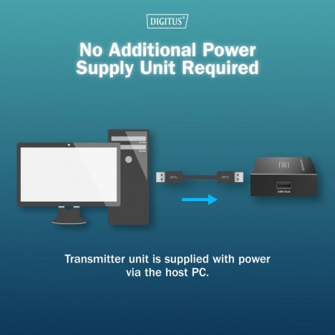 Przedłużacz (extender) po skrętce kat.6 USB 2.0 do 150m, 4x USB-A do 480 Mbps, 1x RJ45 (Gigabit Ethernet) - zestaw (odbiornik/na Digitus