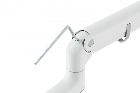 Ramię biurkowe pojedyncze z zaciskiem i sprężyną gazową 1x LCD max. 57" 27kg, VESA: 75x75, 100x100, białe Digitus