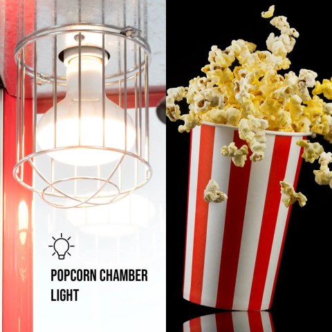 Maszyna urządzenie do prażenia popcornu retro 1500 W 5 kg/h - czerwona Royal Catering