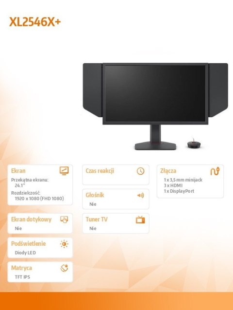 Monitor BENQ XL2546X+ LED 1ms/12MLN:1/HDMI/GAMING ZOWIE