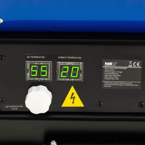 Nagrzewnica olejowa do dużych hal pomieszczeń 1071m3/h 20kW MSW