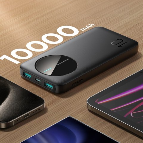 Powerbank JR-PBF12 10000mAh 2.4A 2x USB-A 1x USB-C - czarny JOYROOM